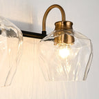 Appliques murales modernes à 3/4 lumières pour salle de bain, à intensité variable, avec abat-jour en verre