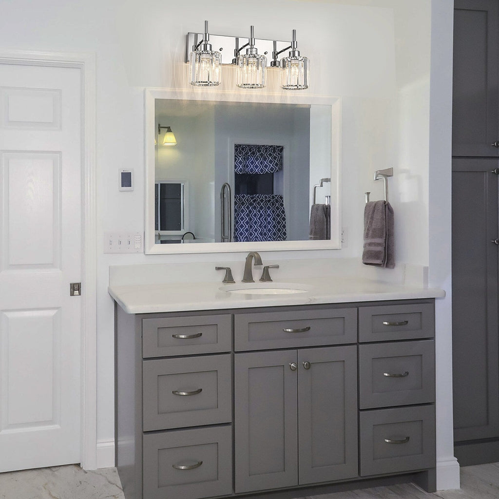 Appliques murales modernes à intensité variable pour salle de bain avec abat-jour en cristal