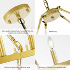 Lustre de ferme moderne à 2 niveaux, lustre rond en forme de roue de chariot, grand plafonnier haut.