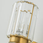 Applique murale moderne dorée à intensité variable, style cylindre glamour pour salle de bain, en cristal, pour meuble-lavabo