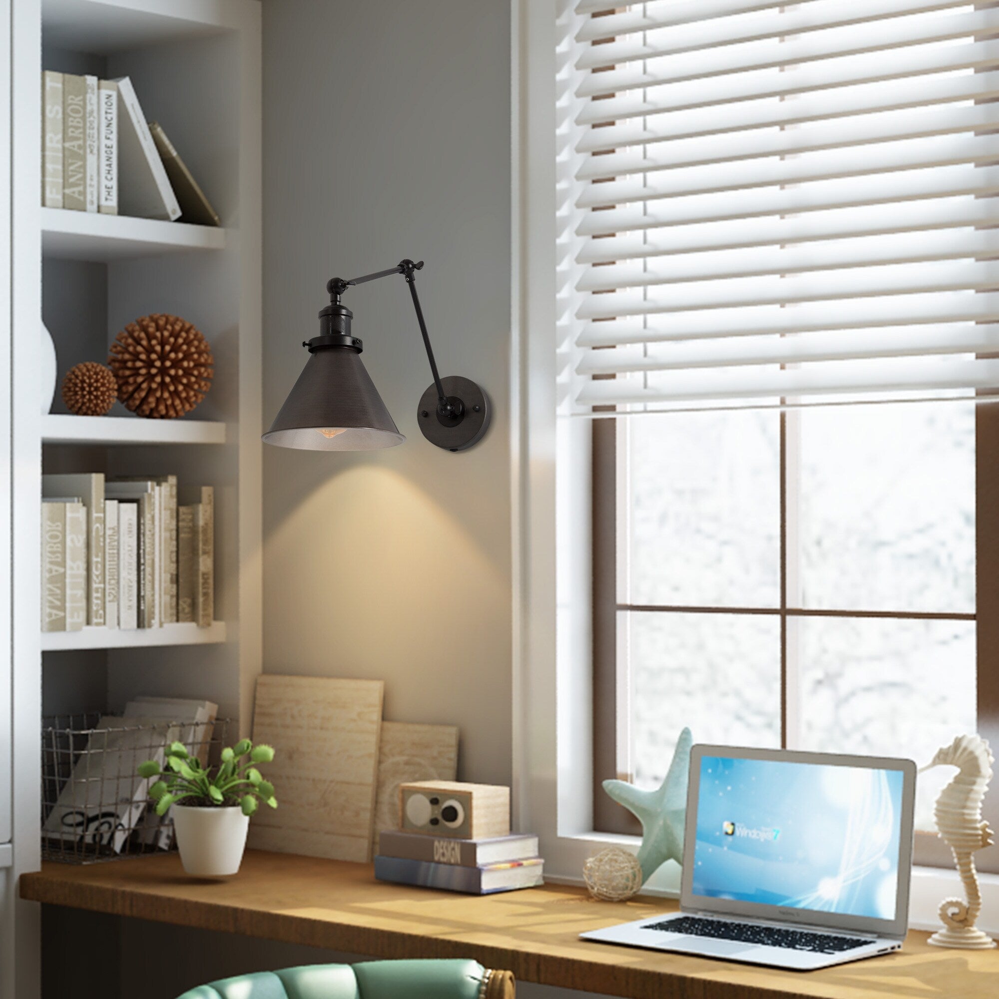 Lot de 2 appliques murales modernes à bras pivotant réglables et câblées