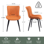 Lot de 2 chaises de salle à manger modernes en cuir rembourré sans accoudoirs