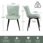 Lot de 2 chaises de salle à manger modernes en cuir rembourré sans accoudoirs