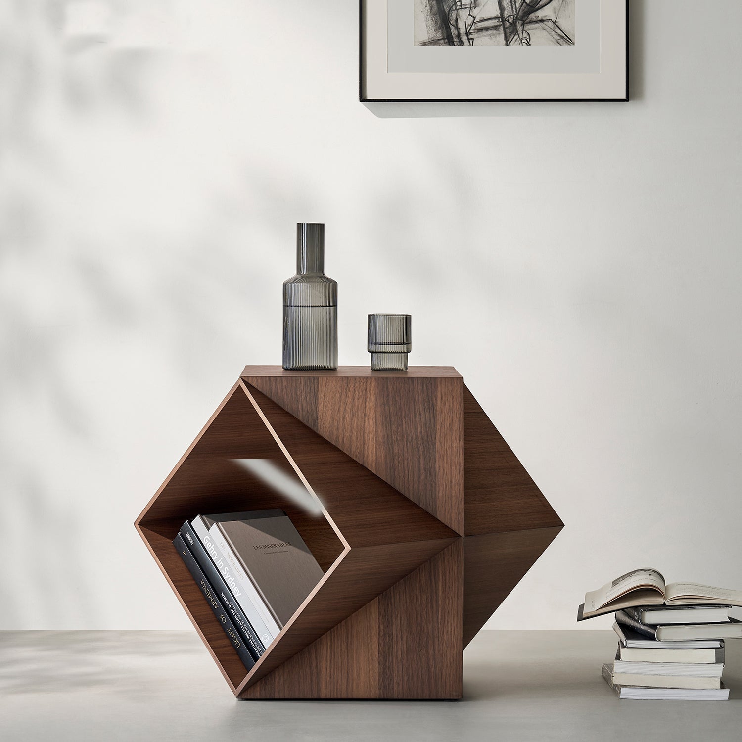Polyhedron Solid Wood Side Table