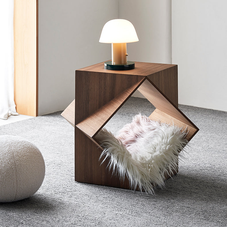 Polyhedron Solid Wood Side Table