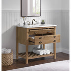 Meuble-lavabo simple de style ferme Monterey 37 avec dessus