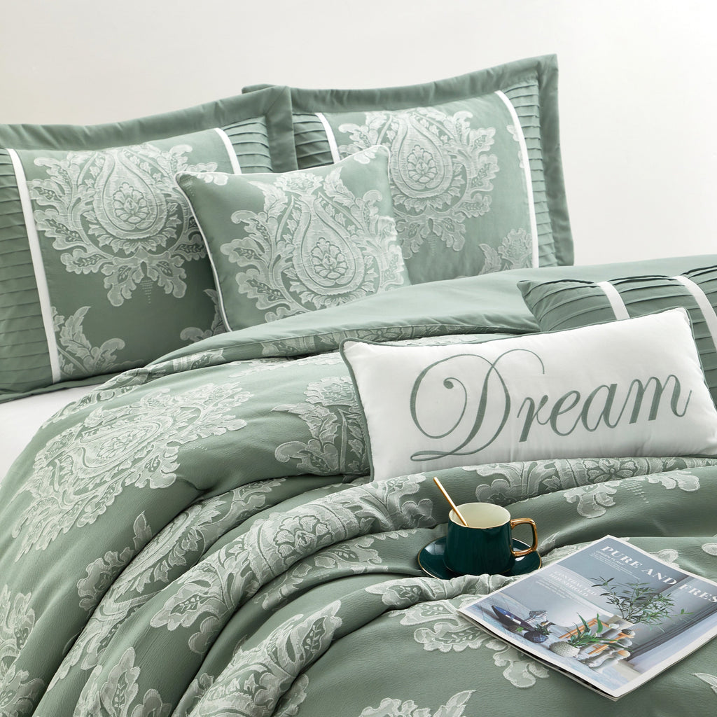 Ensemble de couette traditionnelle damassée Nanshing Tiana 7 pièces