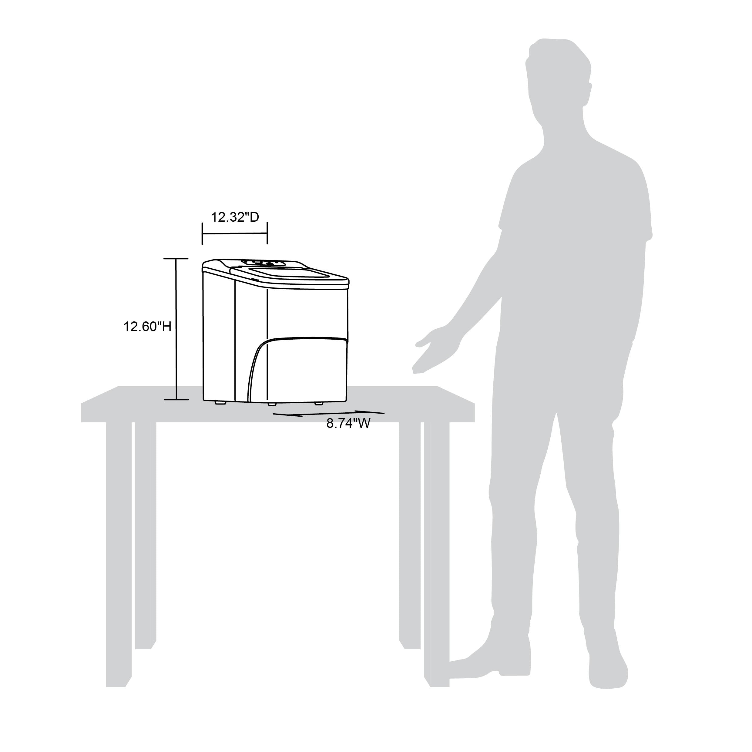 Machine à glaçons de comptoir Newair 11,8 kg, portable et légère, commande intuitive, glaçons de grande ou petite taille, pièces sans BPA