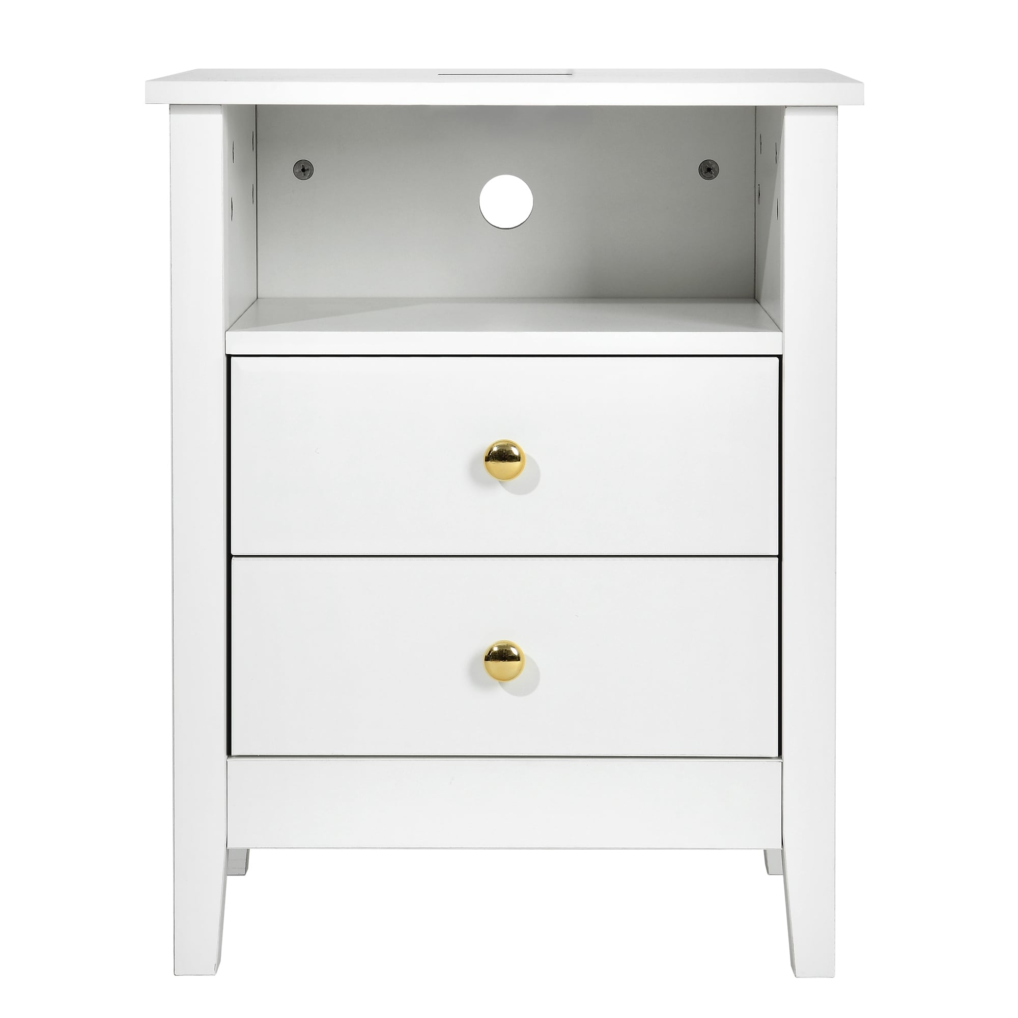 Ensemble de 2 tables de chevet avec station de charge Table d'appoint avec 2 tiroirs avec ports et prises USB Table de chevet