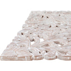 Décoration murale à 3 panneaux en bois naturel sculpté à la main Norma Floral 48 x 28 pouces