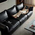 Croissant Noir Top Grain Leather Sofa