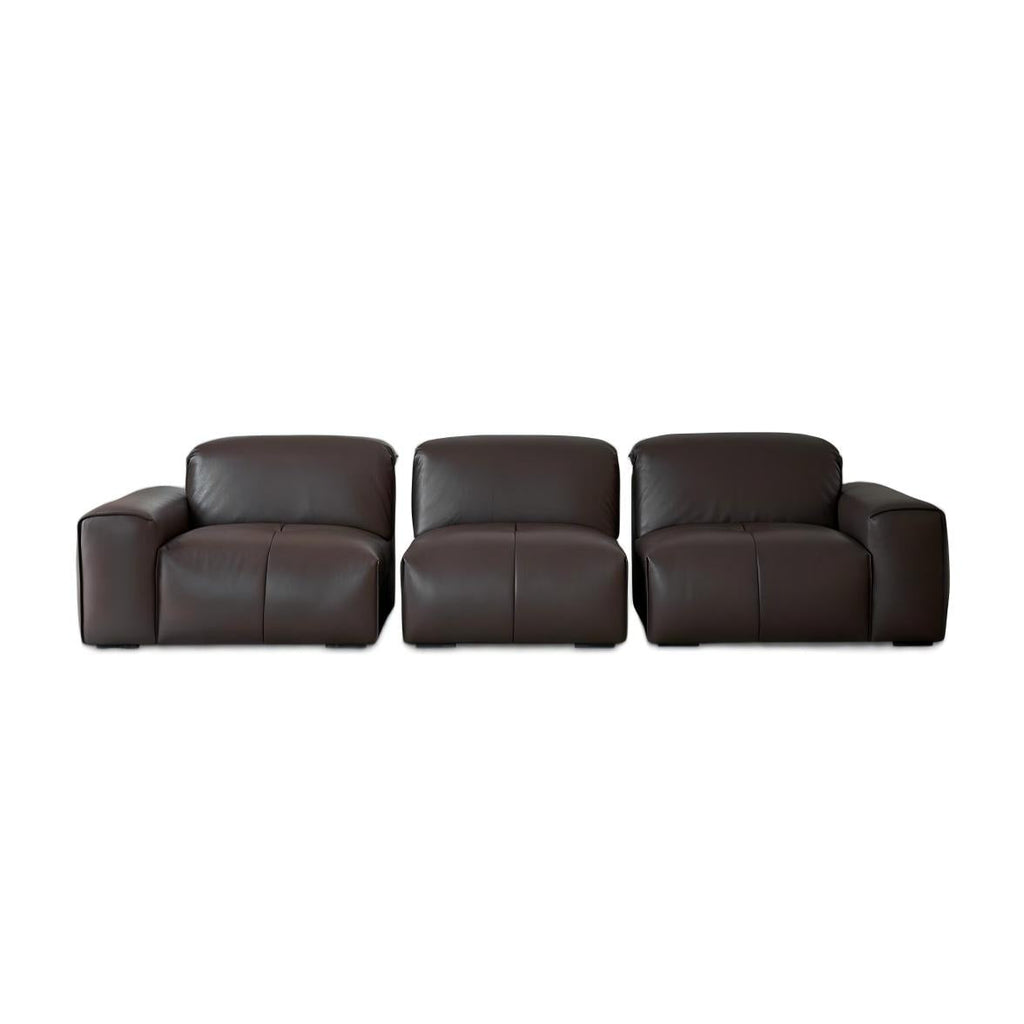 Nero Brown Recliner Leather Lounge Sofa