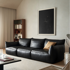 Croissant Noir Top Grain Leather Sofa
