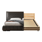 Dark Rum Leather Bed