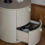 Cream Cylinder Nightstand