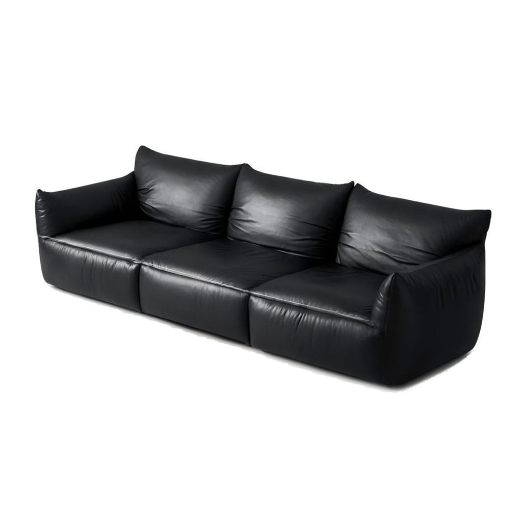 Croissant Noir Top Grain Leather Sofa