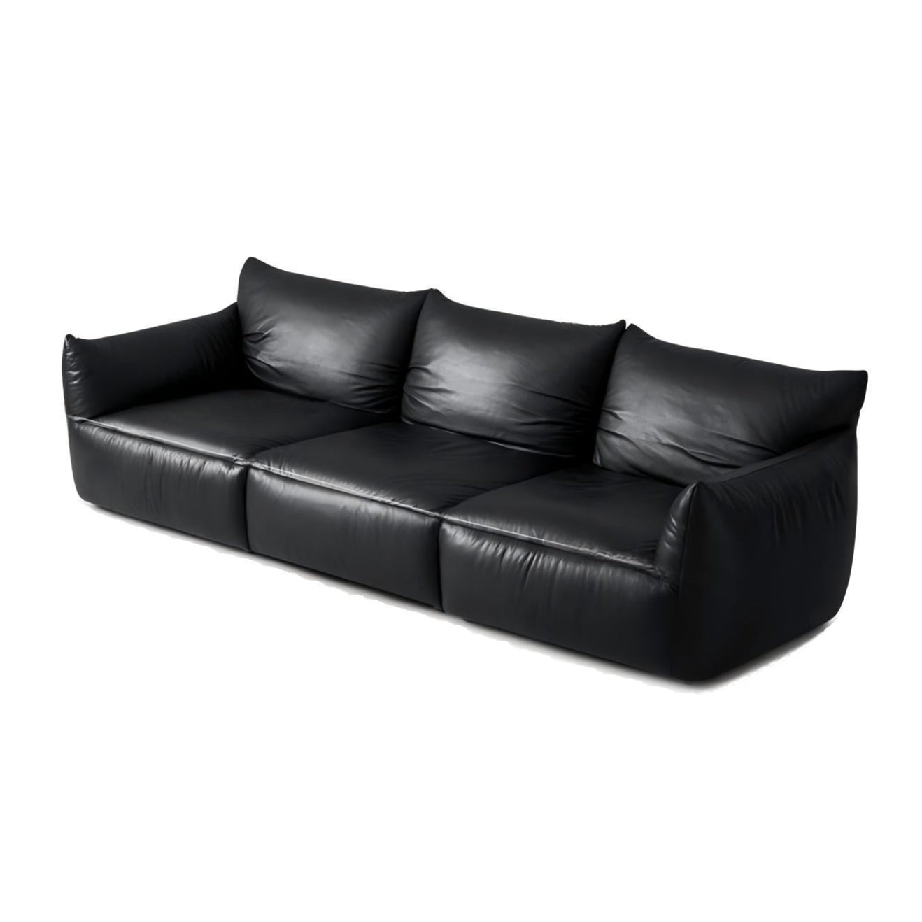 Croissant Noir Top Grain Leather Sofa