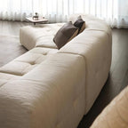Almond Cream Curved Sectional Sofa