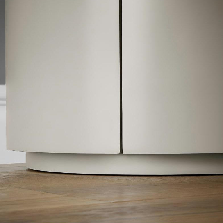 Cream Cylinder Nightstand