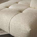 Almond Cream Curved Sectional Sofa