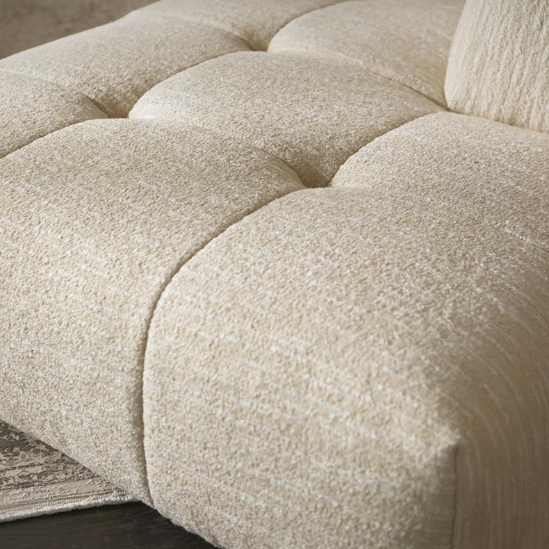 Almond Cream Curved Sectional Sofa