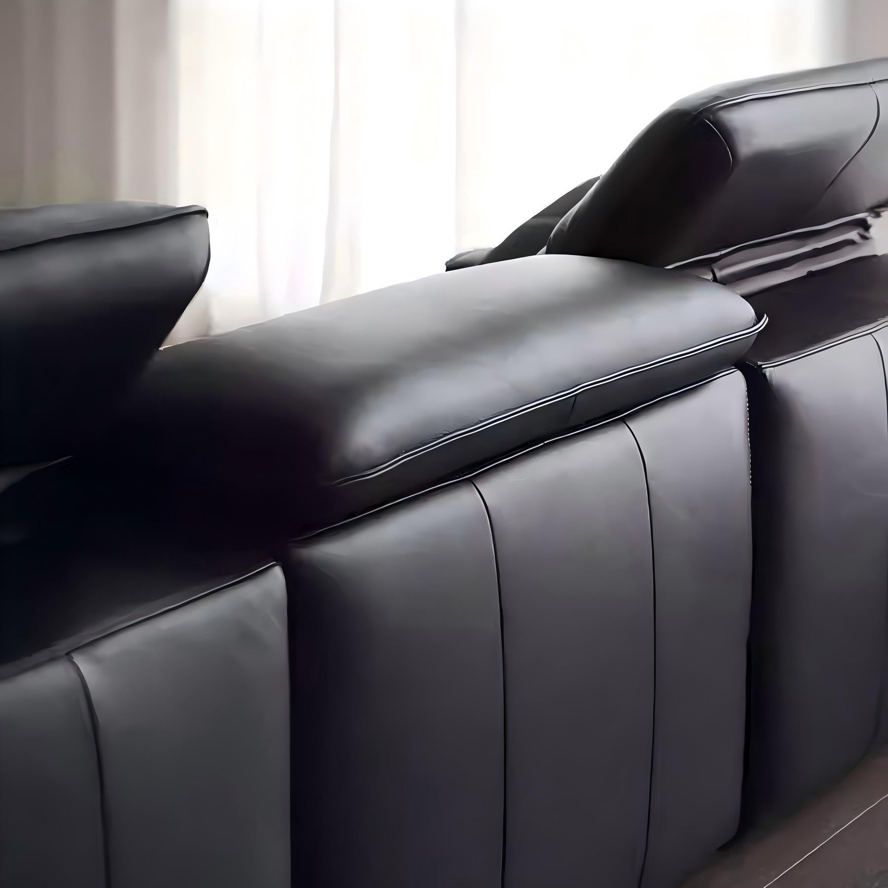 Nero Brown Recliner Leather Lounge Sofa