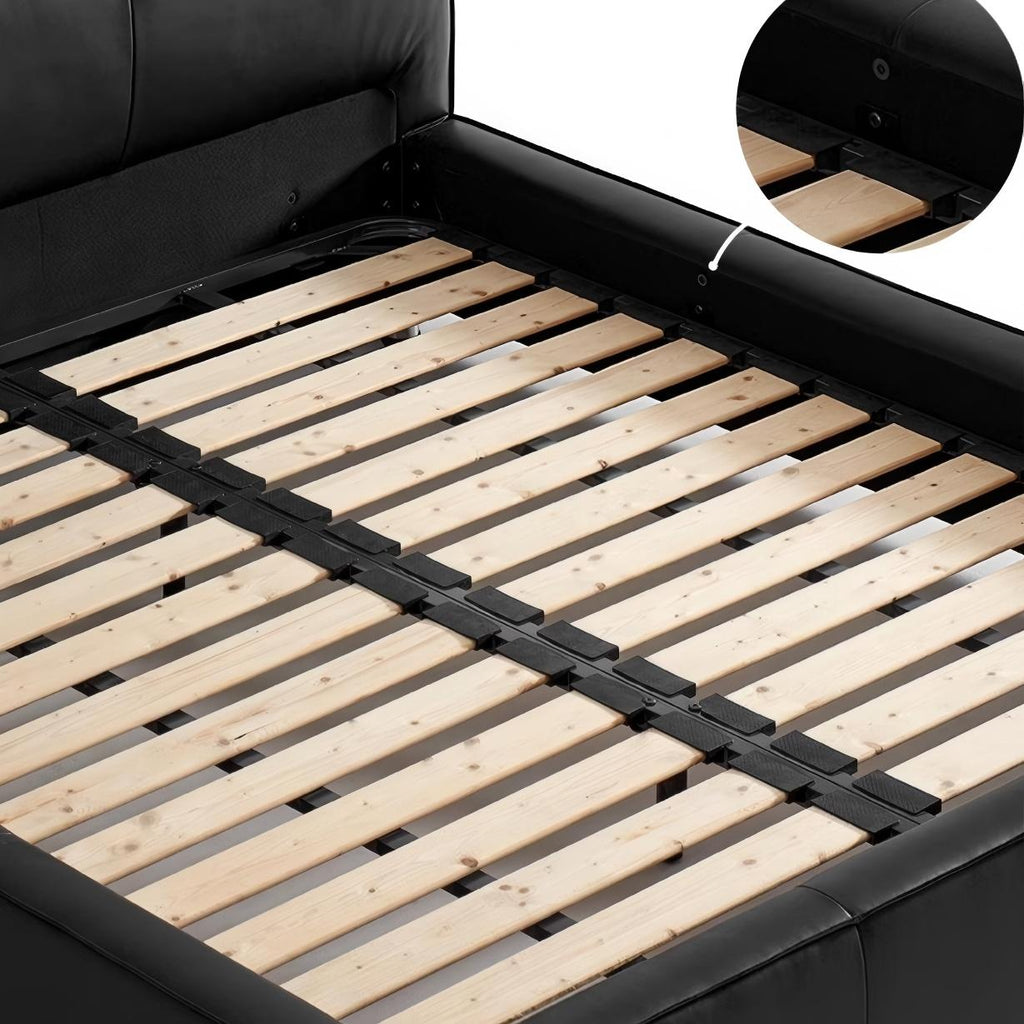 Cinnamon Leather Bed