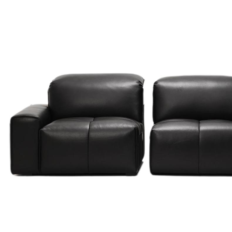 Nero Black Recliner Leather Lounge Sofa