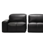 Nero Black Recliner Leather Lounge Sofa