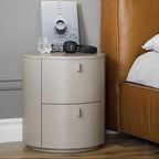 Cream Cylinder Nightstand