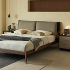 Truffle Cream Leather Bed