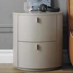 Cream Cylinder Nightstand