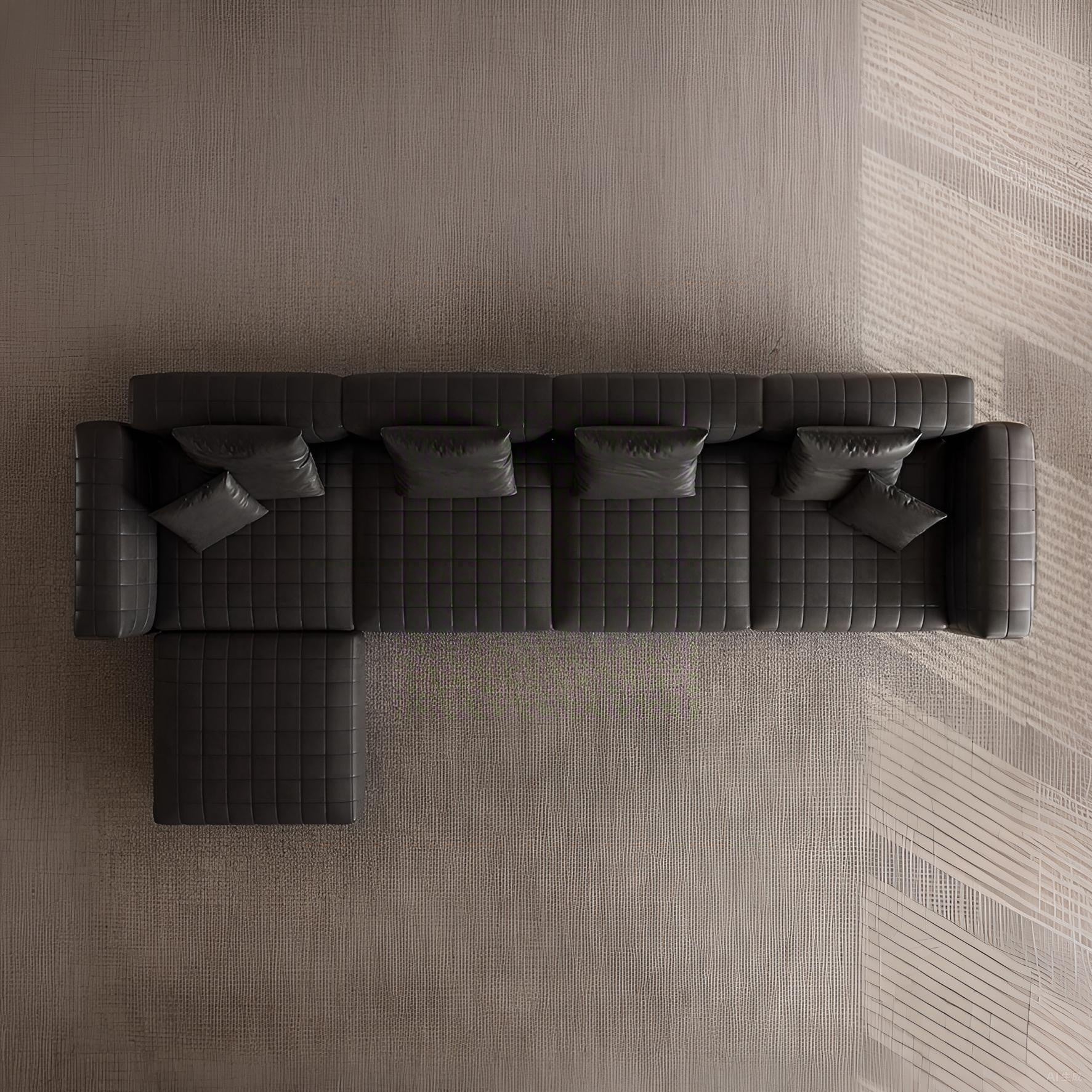 Matrix Top Grain Leather Sofa with Ottoman