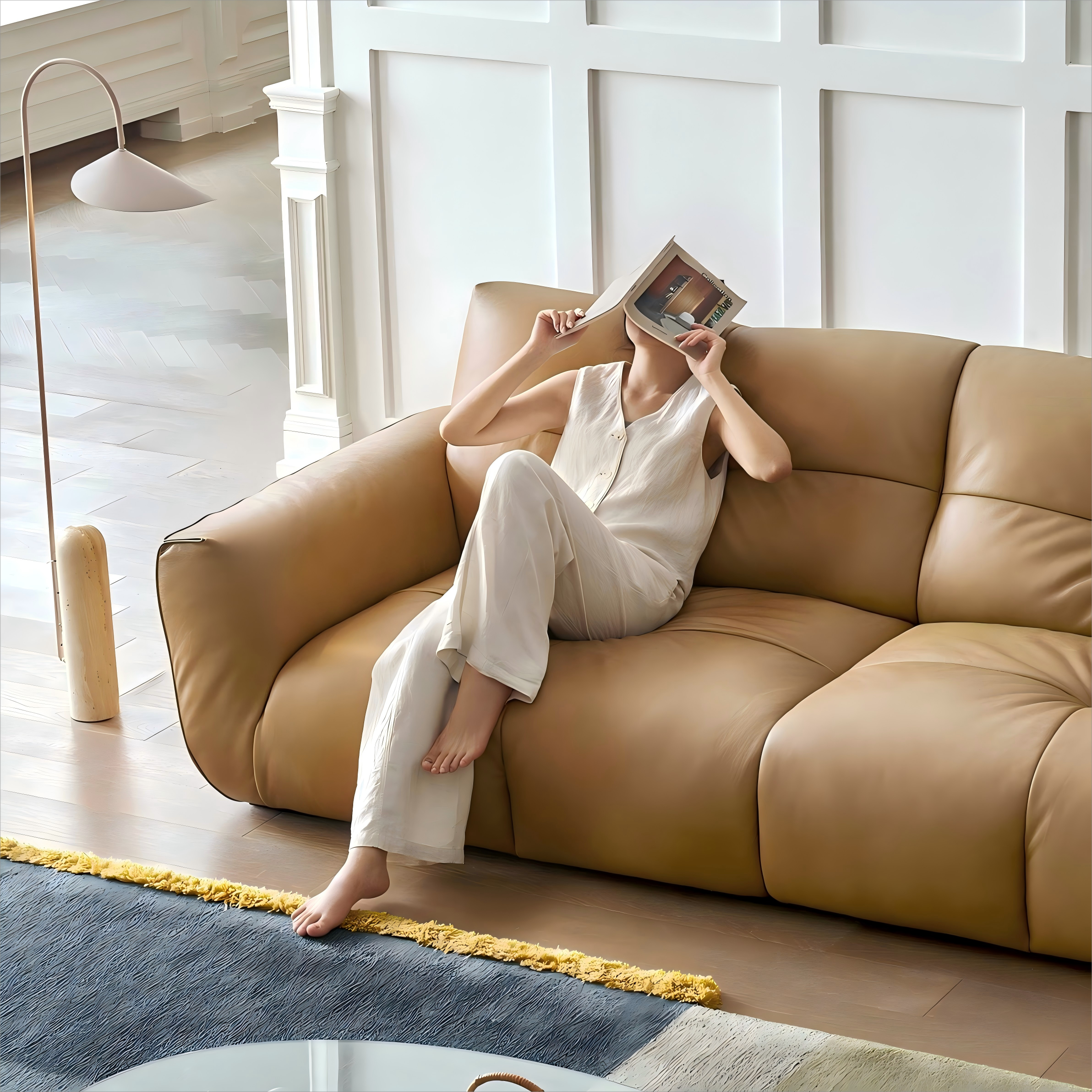 Cocoa Loaf Leather Sofa