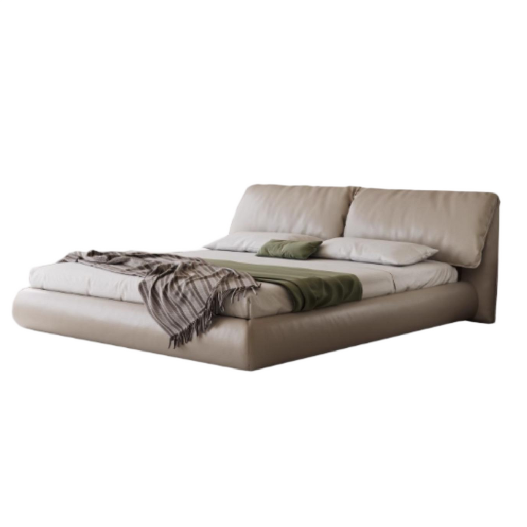 Butter Puff Leather Bed