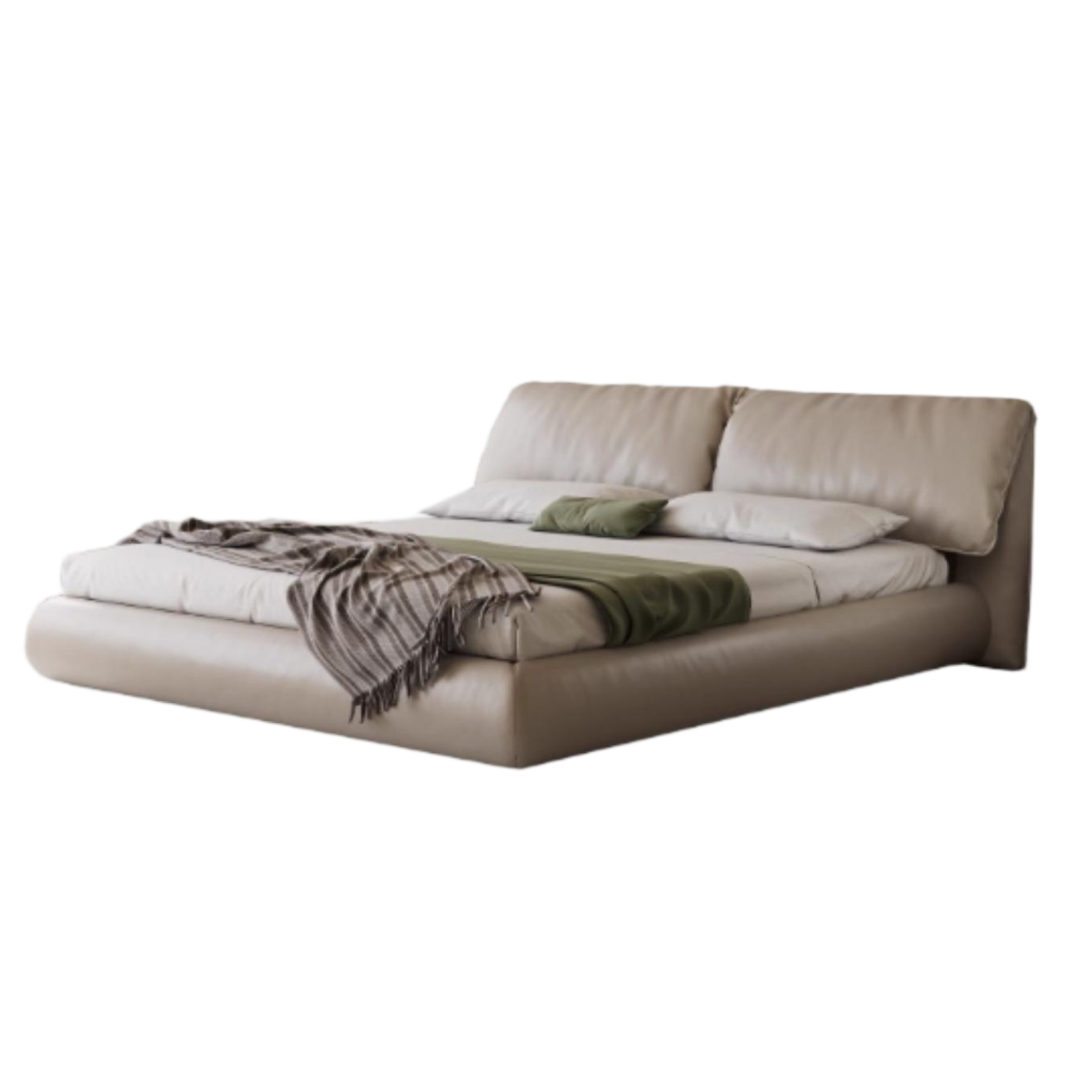 Butter Puff Leather Bed