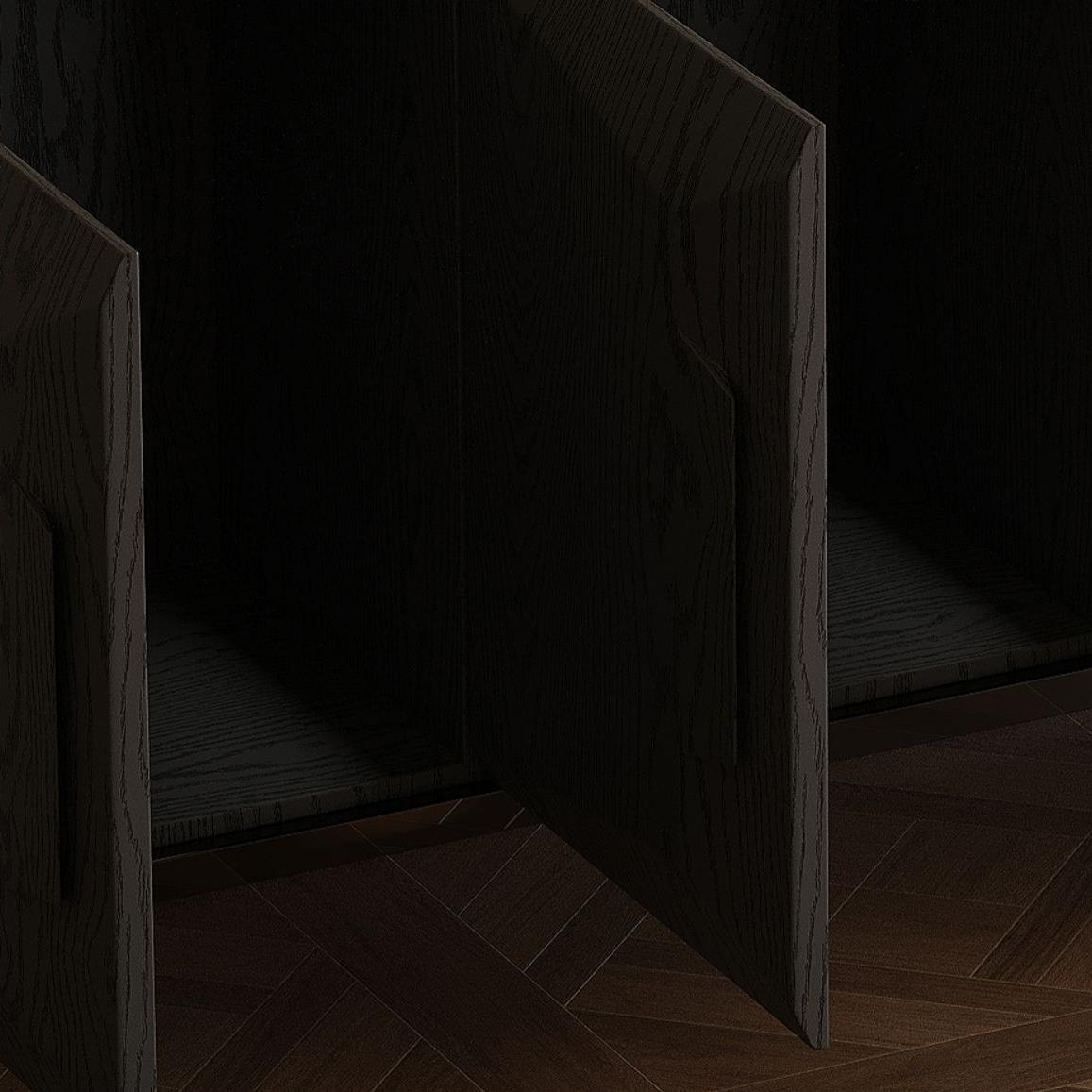 Florence Black Solid Wood Sideboard Cabinet