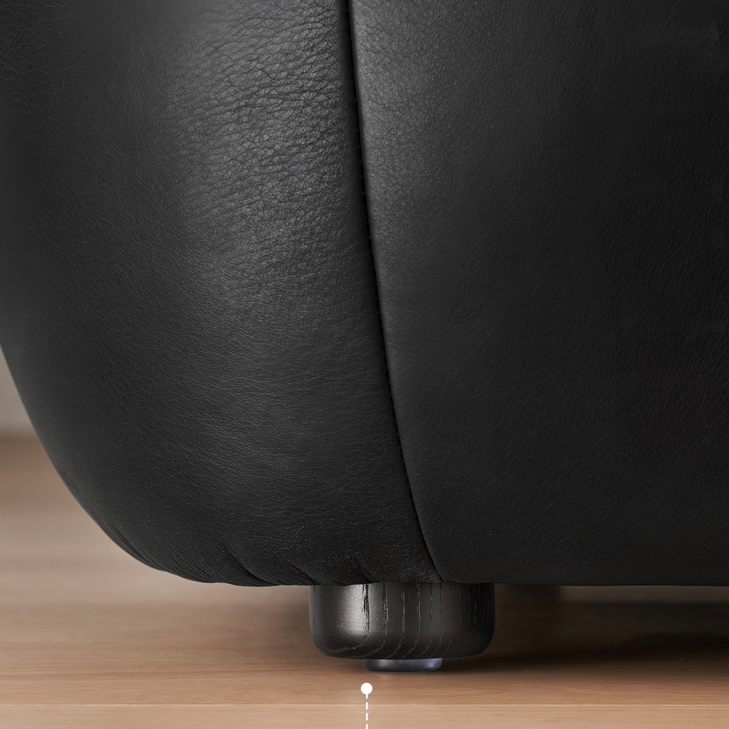 Croissant Noir Top Grain Leather Sofa