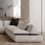 Silver Moon Boucle L-Shaped Sectional Sofa