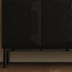 Florence Black Solid Wood Sideboard Cabinet