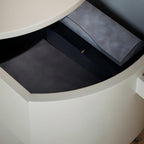 Cream Cylinder Nightstand