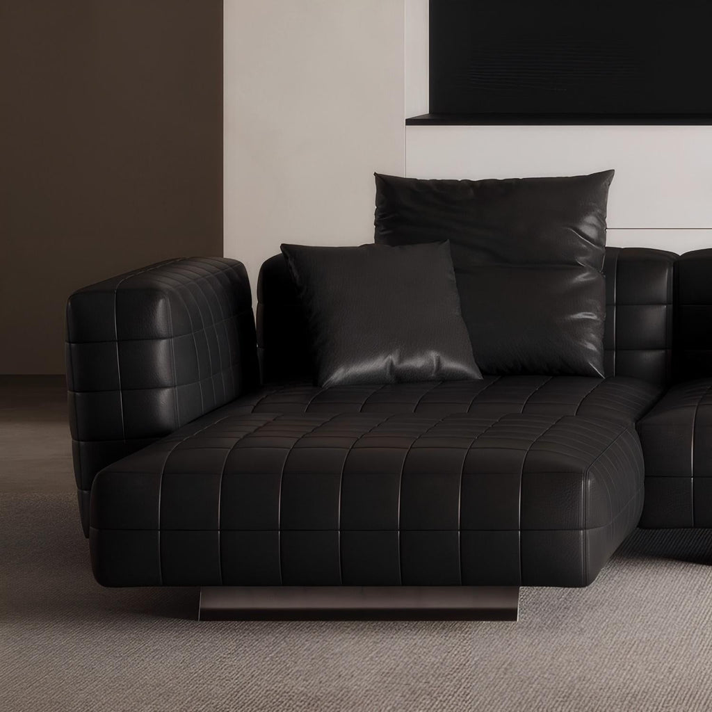 Matrix Top Grain Leather Sofa with Ottoman