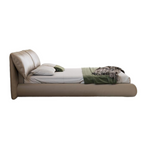 Butter Puff Leather Bed