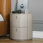 Cream Cylinder Nightstand