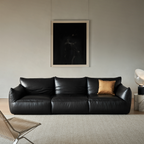 Croissant Noir Top Grain Leather Sofa