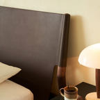 Truffle Cream Leather Bed