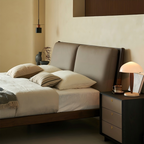 Truffle Cream Leather Bed