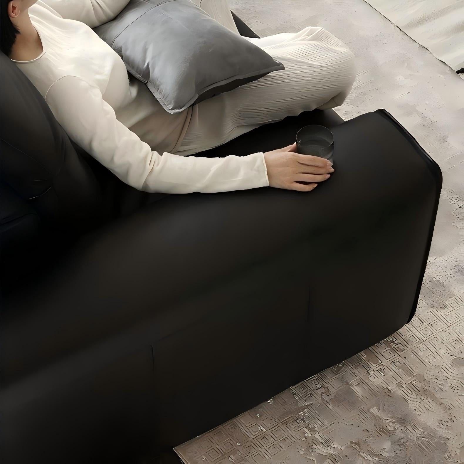 Nero Brown Recliner Leather Lounge Sofa