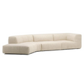 Almond Cream Curved Sectional Sofa