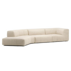 Almond Cream Curved Sectional Sofa